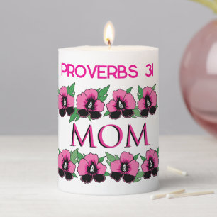 Proverbs 31 Mom Pillar Candle
