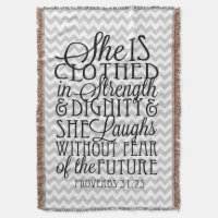 Proverbs 31 / Strength & Dignity Chevron Blanket