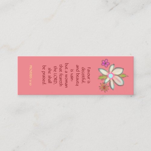 Proverbs 31 Woman Beauty is vain Bookmark Card