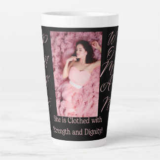 Proverbs 31 Woman Black & Pink Latte Mug