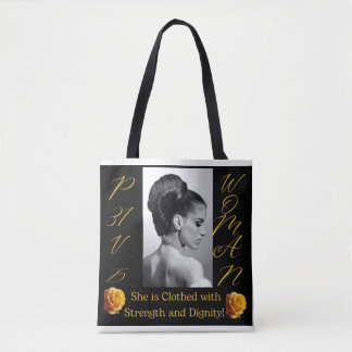 Proverbs 31 Woman Black & Yellow Tote Bag