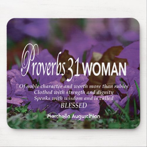 Proverbs 31 WOMAN Christian Scripture Personalized Mouse Pad