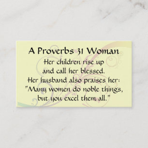 Proverbs 31 Woman Mom Calling Card flourishes