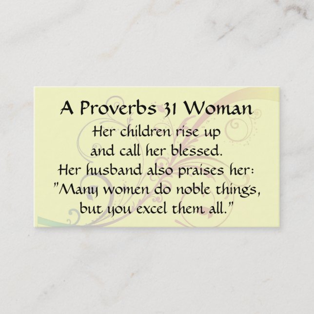 Proverbs 31 Woman  Mom Calling Card flourishes (Front)