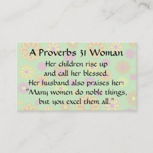 Proverbs 31 Woman Mom Calling Card groovy mod