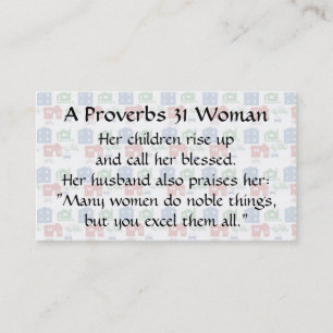Proverbs 31 Woman Mom Calling Card house car bike