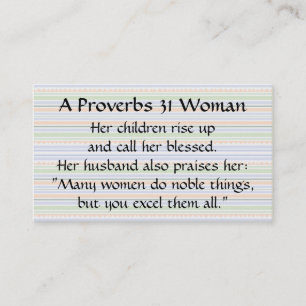 Proverbs 31 Woman Mom Calling Card stripes