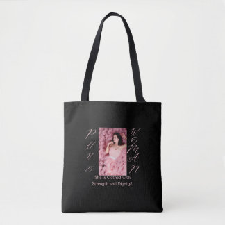 Proverbs 31 Woman Pink & Black Tote Bag