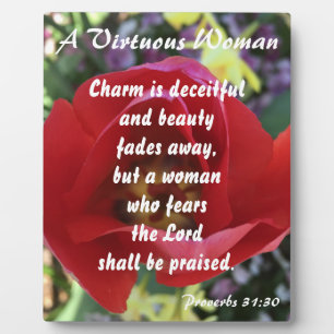 Proverbs 31 Woman Rose Plaque