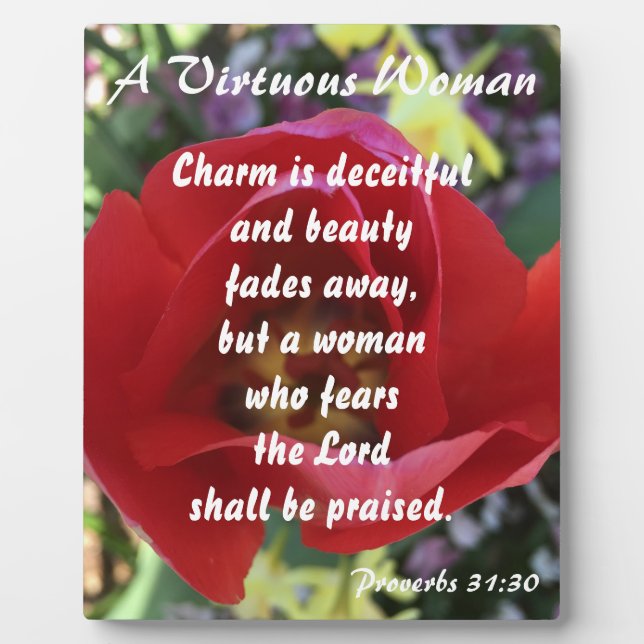 Proverbs 31 Woman Rose Plaque (Front)