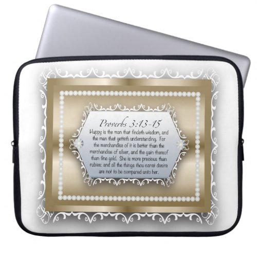 Proverbs 313 Wisdom Gold Bride of Christ Laptop Sleeve