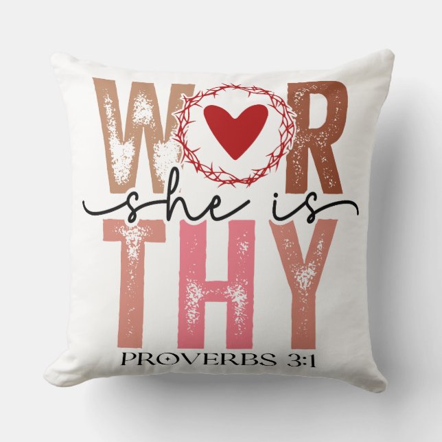 Proverbs 3:1 Faith Throw Pillow (Front)