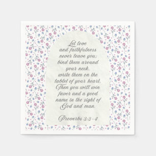 Proverbs 3:3–4 Floral Scripture Napkins