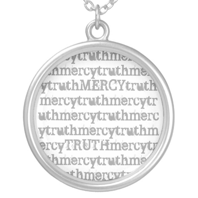 Proverbs 3:3 silver plated necklace (Front)