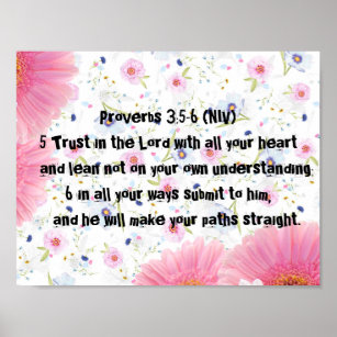 Proverbs 3:5-6 Bible Blossoms Destiny's Destiny Poster