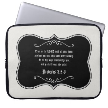 Proverbs 3:5-6 Bible Verse Custom Christian Gift Laptop Sleeve by Christian_Soldier at Zazzle