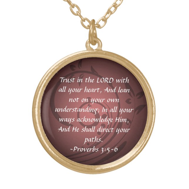 Proverbs 3:5-6  Christian Bible Verse Pendant (Front)
