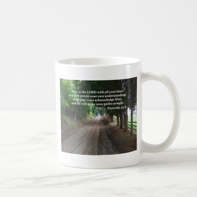 Proverbs 3:5-6 Christian Bible Verse Poster Coffee Mug (Right)