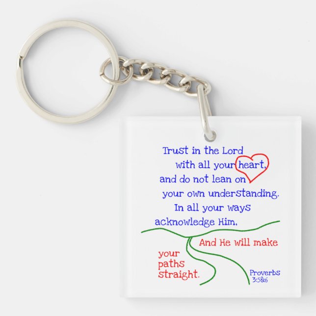 Proverbs 3:5&6 Keychain (Front)