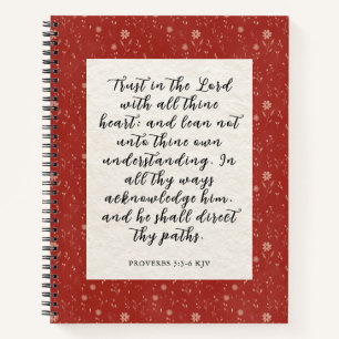Proverbs 3:5-6 KJV Bible Verse Image Notebook