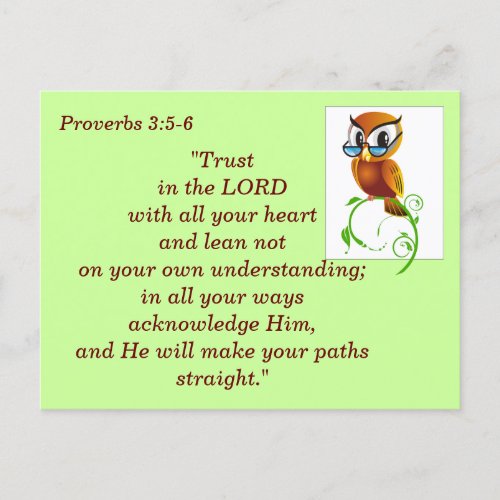 Proverbs 35_6 Trust Bible Verse Memory Postcard