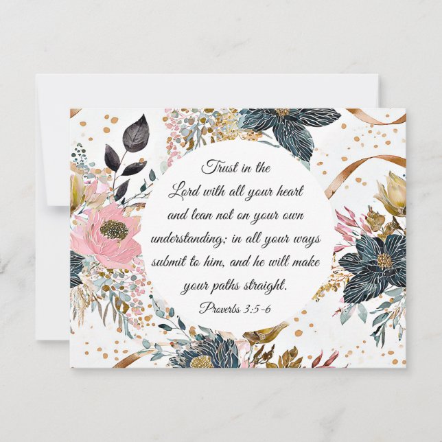 Proverbs 3:5-6 Trust in the Lord Bible Verse Card (Front)