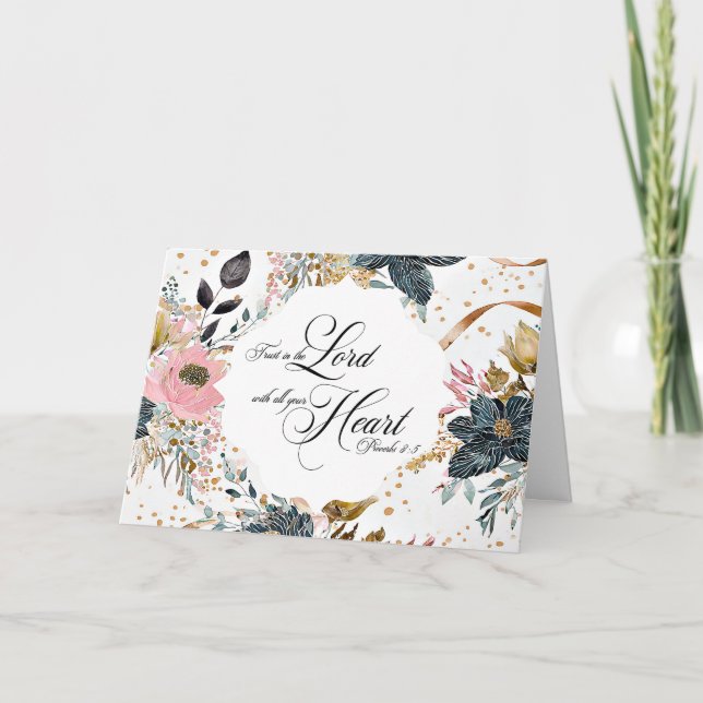 Proverbs 3:5-6 Trust in the Lord Bible Verse  Card (Front)