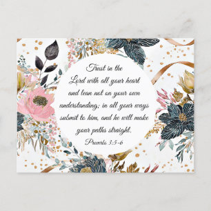 Proverbs 3:5-6 Trust in the Lord Bible Verse Postcard
