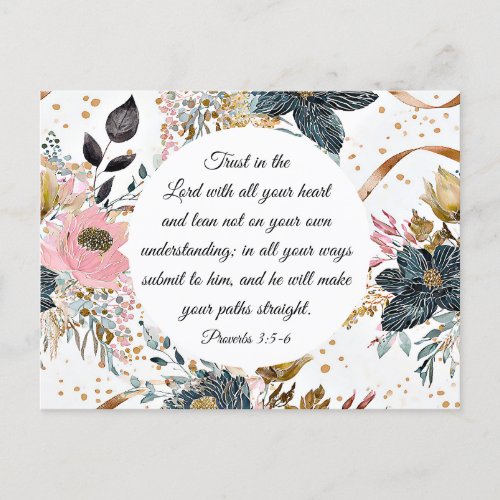 Proverbs 35_6 Trust in the Lord Bible Verse Postcard