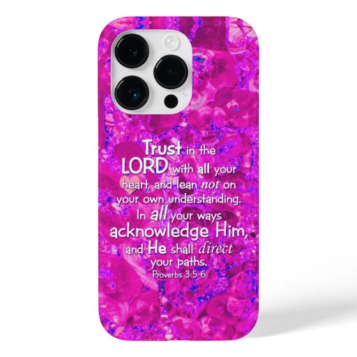 Proverbs 3:5-6 Trust in the Lord Bible Verse Quote Case-Mate iPhone 14 Pro Case