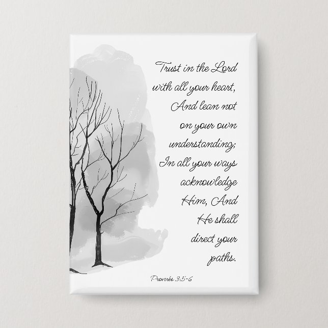 Proverbs 3:5-6 Trust in the Lord Button (Front)