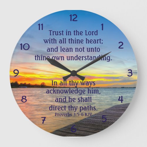 Proverbs 35_6 Trust in the LORD Christian Large Clock