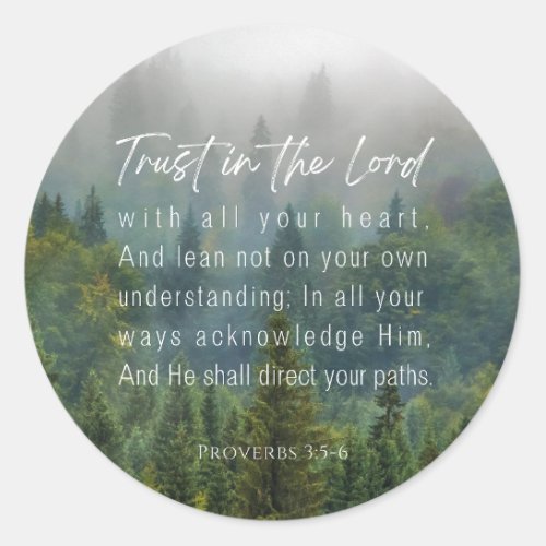 Proverbs 35_6 Trust in the Lord Classic Round Sticker