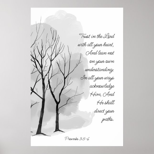 Proverbs 3:5-6 Trust in the Lord Framed Art (Front)