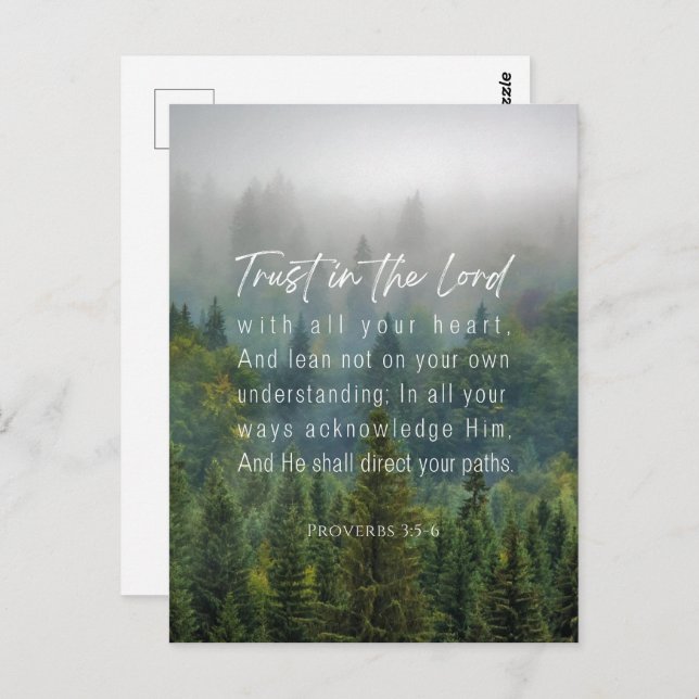 Proverbs 3:5-6 Trust in the Lord Postcard (Front/Back)