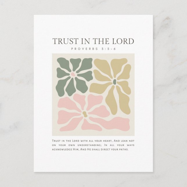 Proverbs 3:5-6 Trust in the Lord Postcard (Front)