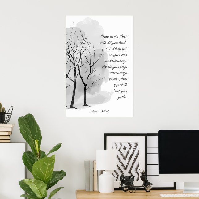 Proverbs 3:5-6 Trust in the Lord Poster (Home Office)