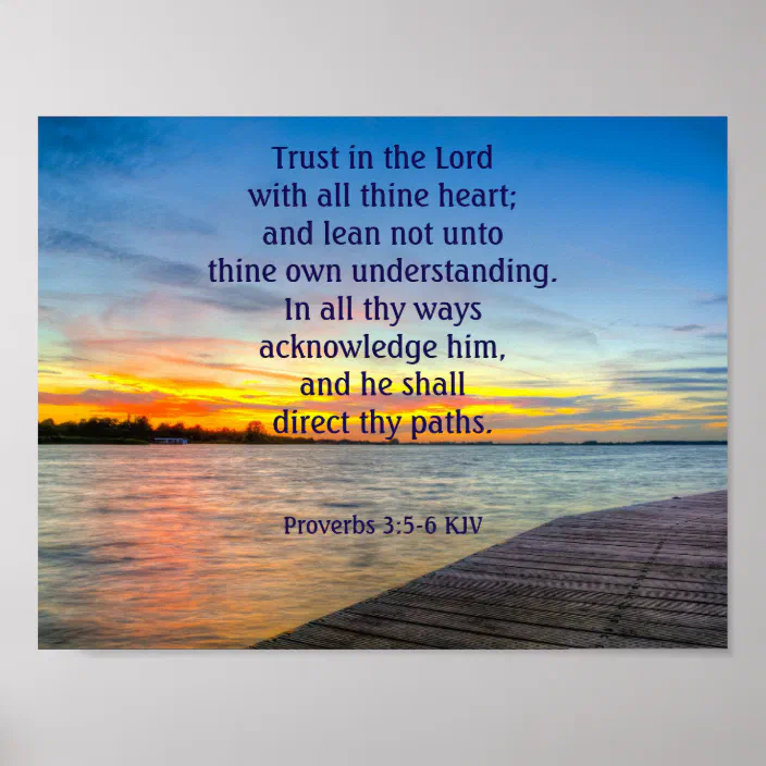 Proverbs 3:5-6 Trust in the LORD Poster | Zazzle.com