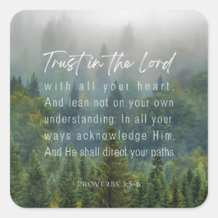 Proverbs 3:5-6 Trust in the Lord Square Sticker