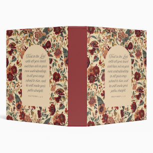 Proverbs 3:5–6 Trust in the Lord Vintage Floral 3 Ring Binder