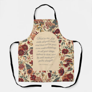 Proverbs 3:5–6 Trust in the Lord Vintage Floral Apron