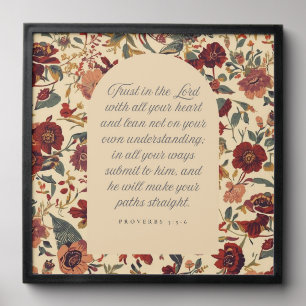 Proverbs 3:5–6 Trust in the Lord Vintage Floral Peel And Stick Photo Tile