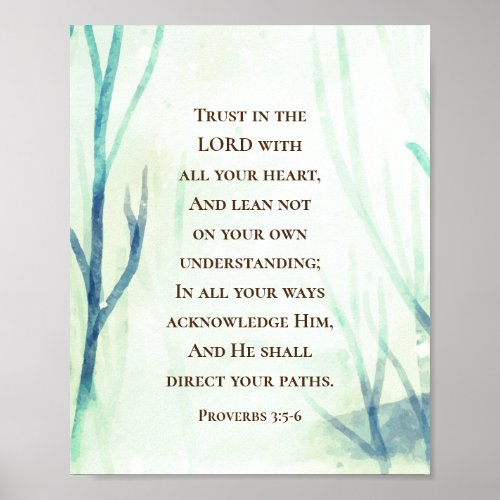 Proverbs 35_6 Trust the Lord with all Your Heart Poster