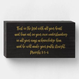 Proverbs 3:5-6 wooden box sign
