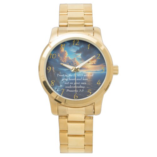 Proverbs 35 beautiful Ocean and the Sky  Large Cl Watch