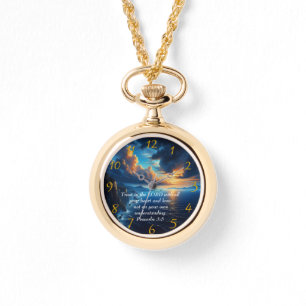 Proverbs 3:5 beautiful Ocean and the Sky Large Cl Watch