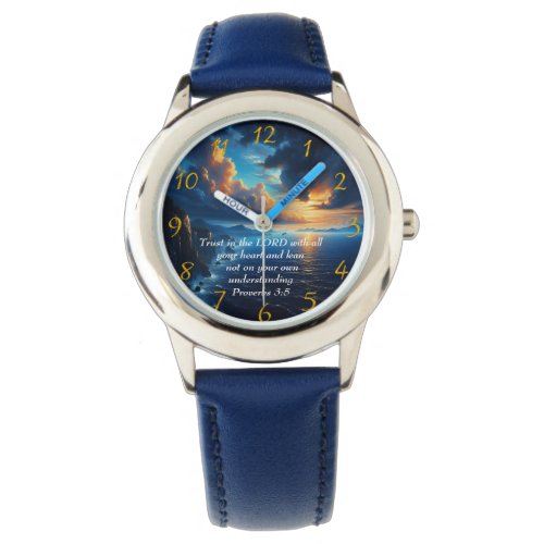 Proverbs 35 beautiful Ocean and the Sky  Large Cl Watch