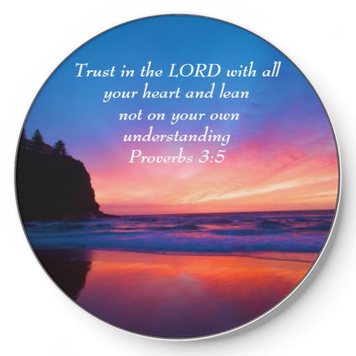 Proverbs 3:5 beautiful Ocean and the Sky Wireless Charger