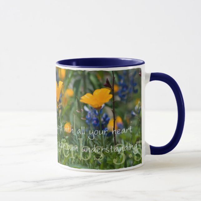 Proverbs 3:5 California Poppies Coffee Mug (Right)