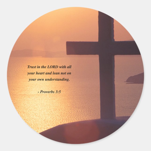 PROVERBS 3:5 CLASSIC ROUND STICKER (Front)